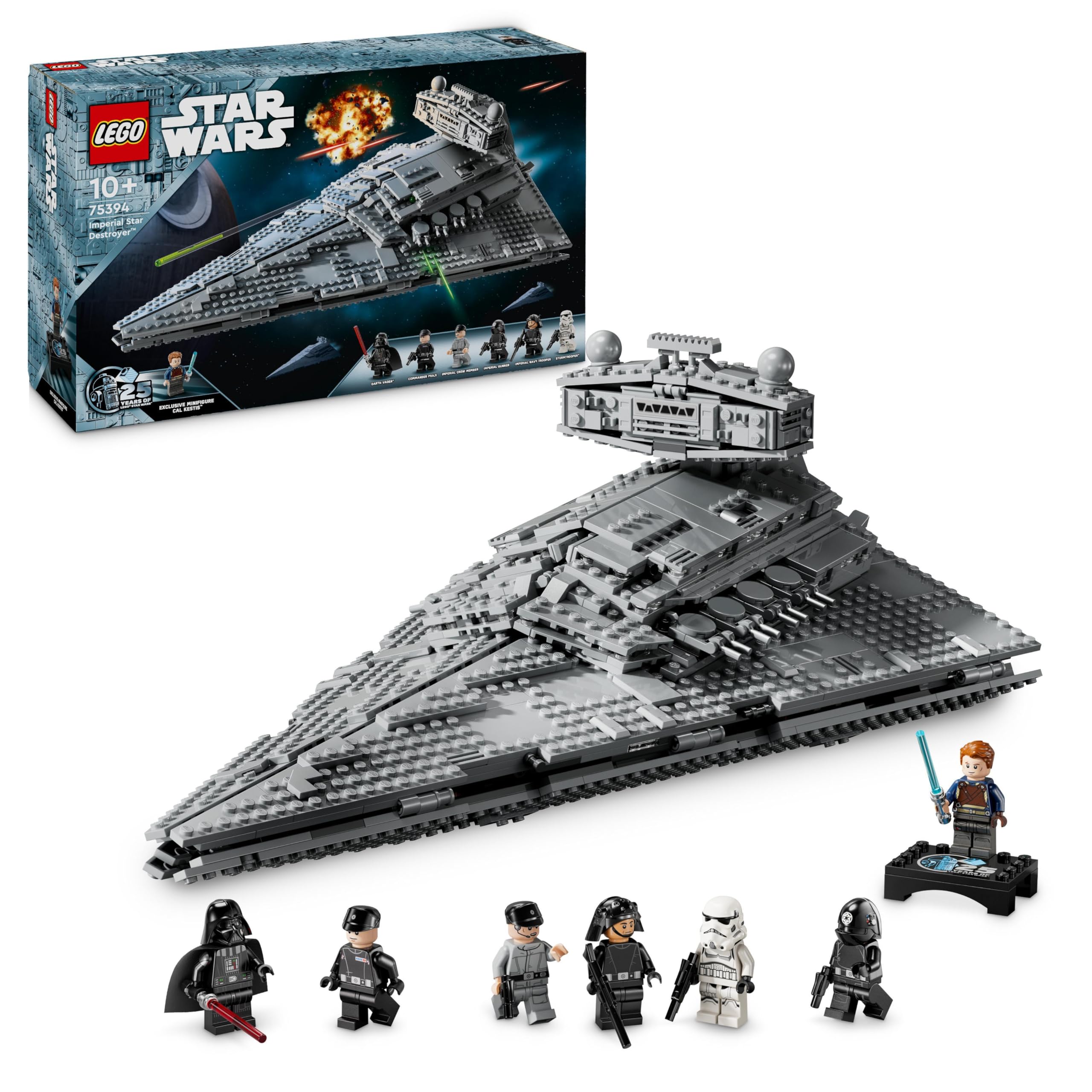 خرید از آمازون - ست اسباب‌بازی ساختمان استارشیپ LEGO Star Wars Imperial Star Destroyer با هدیه تولد دارث ویدر و کال کسیس برای طرفداران دختر پسر 75394