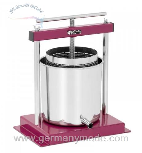 دستگاه پرس و آبگیری میوه دستی رویال کترینگ آلمان Royal Catering Obstpresse - Edelstahl - 5,9 l - inkl. Auffangtopf mit Auslaufrohr RCWP-4.5L