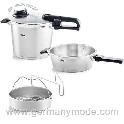 ست زودپز 2 تایی 2.5 6 لیتری فیسلر آلمان Fissler Vitavit Premium set consisting of 2.5 liter pressure frying pan 6 liter pressure cooker