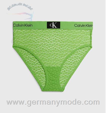 شورت بیکینی زنانه کلوین کلین آمریکا Calvin Klein Spitzen Bikinislip Mit Hoher Taille CK96 Fabulous Green 000QF7177EAD1