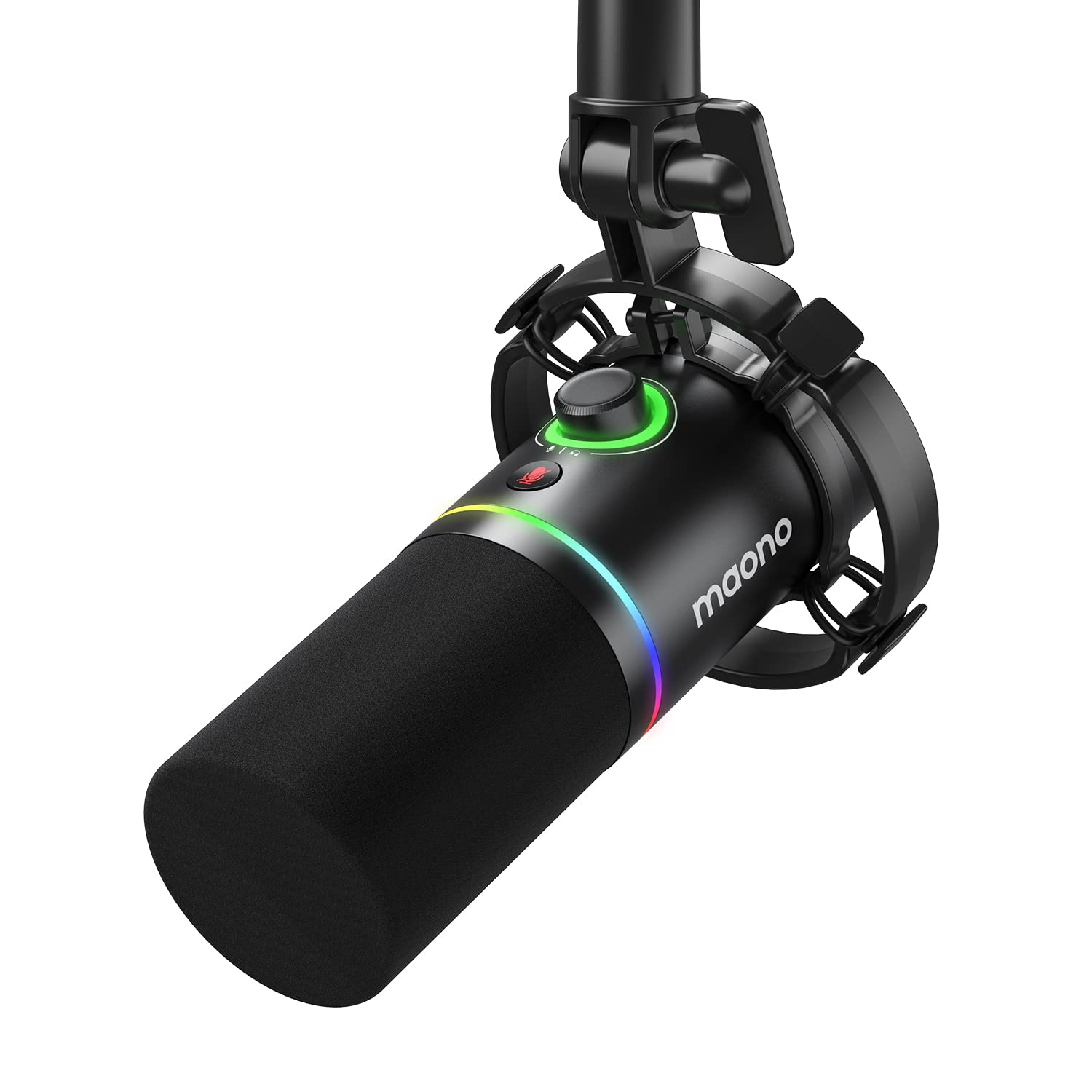 خرید از آمازون - میکروفون پادکست MAONO XLR/USB، میکروفن پویا کامپیوتر برای ضبط، پخش جریانی، بازی و صداگذاری، میکروفون فلزی با نرم افزار، نکته برای قطع کردن، جک هدفون، دکمه Gain-PD200X