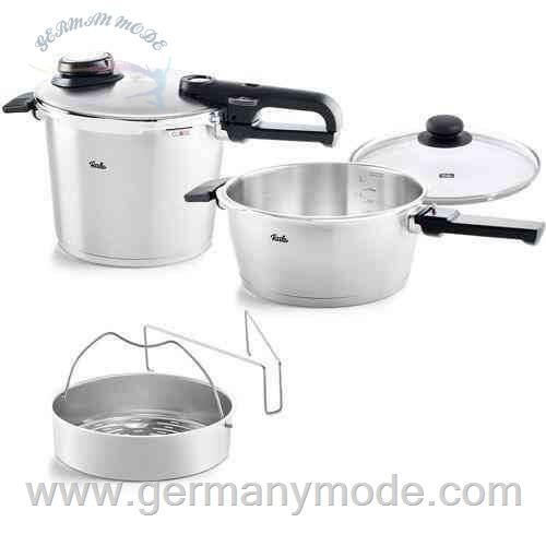 ست زودپز 2 تایی 3.5 6 لیتری فیسلر آلمان Fissler Vitavit Premium set consisting of 3.5 liter pressure frying pan 6 liter pressure cooker