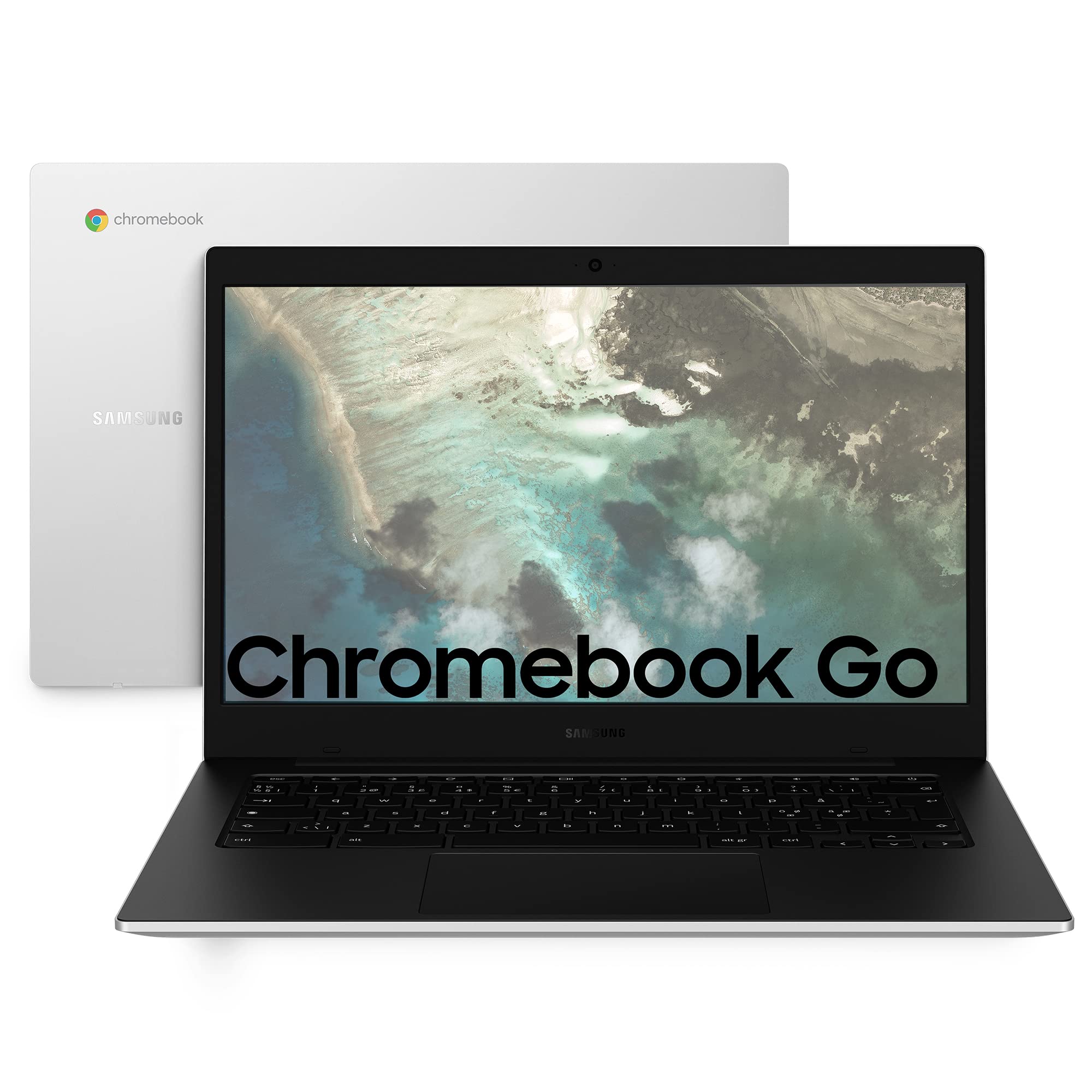 خرید از آمازون - Samsung Galaxy Chromebook Go، Computer Portatile XE340XDA-KA1IT Chrome OS، پردازنده Intel Celeron، صفحه نمایش 14 اینچی LED Full HD، RAM 4GB، Memoria eMMC 64GB، USB-C، نقره ای (نسخه ایتالیایی)