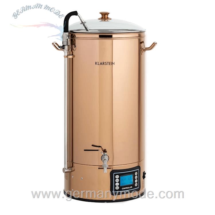دستگاه تقطیر گلاب گیر عرق گیر 50 لیتری کلارشتاین آلمان Klarstein Mundschenk XXL Bierbrauanlage Maischekessel Kupfer