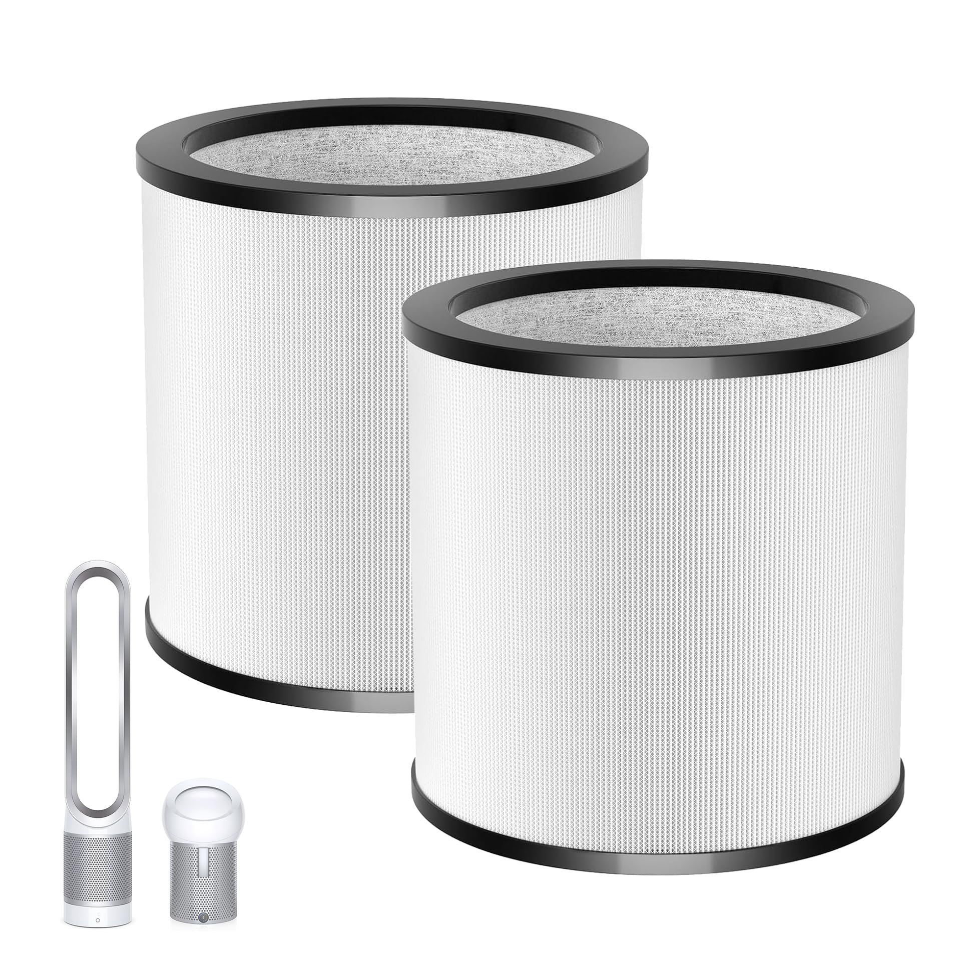 فیلتر TP01 به روز شده، تعویض فیلتر HEPA شیشه ای 360 برای تصفیه هوا Dyson Pure Cool Link TP01 TP02 TP03 AM11 Tower Fan، Pure Cool Me BP01 Personal Purifying Fan، مقایسه با 968126-03، 2 Pack، Schwarz