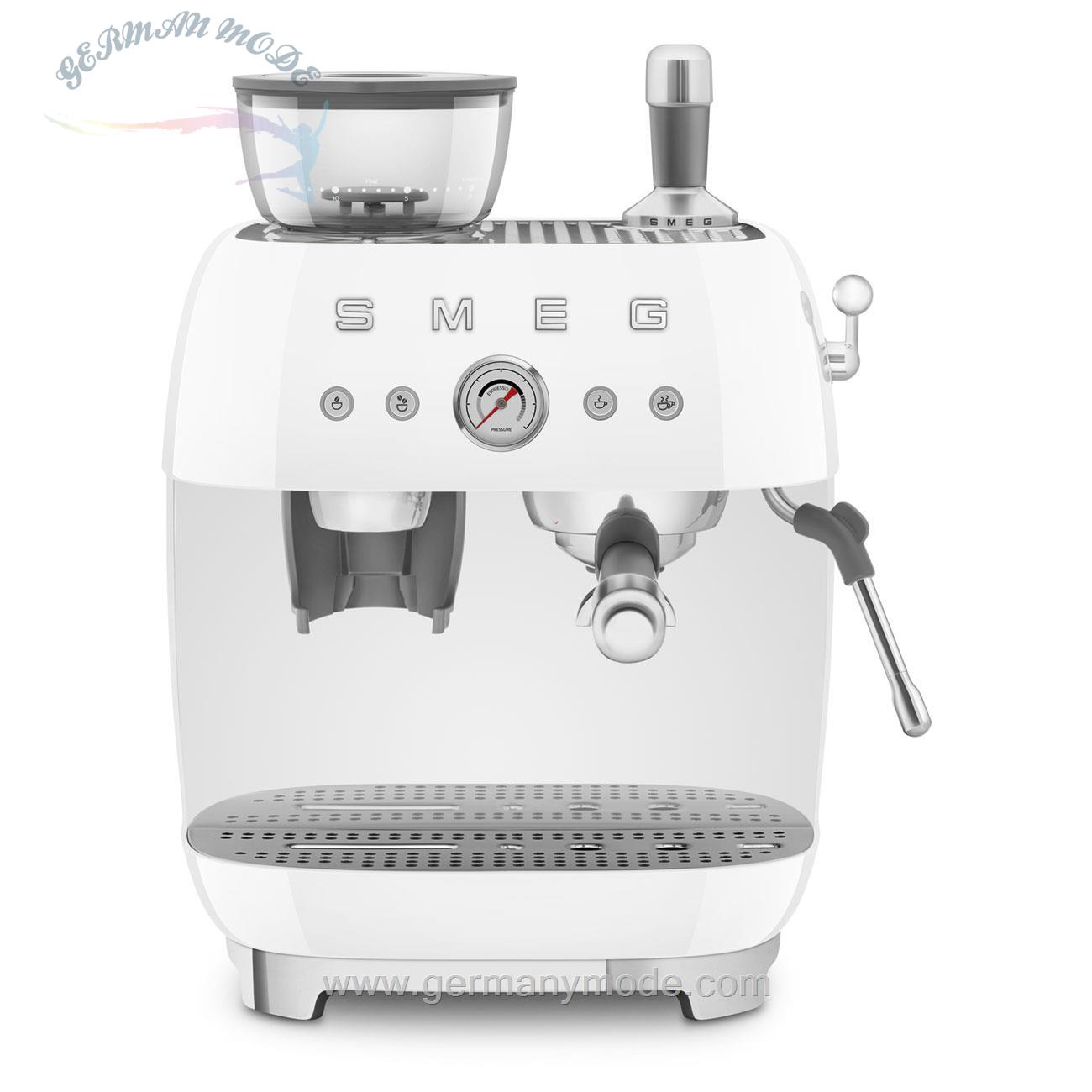 قهوه ساز اسپرسو ساز آسیاب دار اسمگ ایتالیا Smeg Espresso manuele koffiemachineu EGF03WHEU