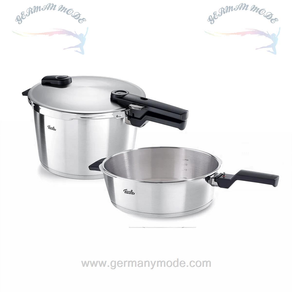ست زودپز 2 تایی 4 -8 لیتری فیسلر آلمان Fissler Vitaquick Premium – 2-teiliges Schnellkochtopf Set 4,0 + 8,0 Liter