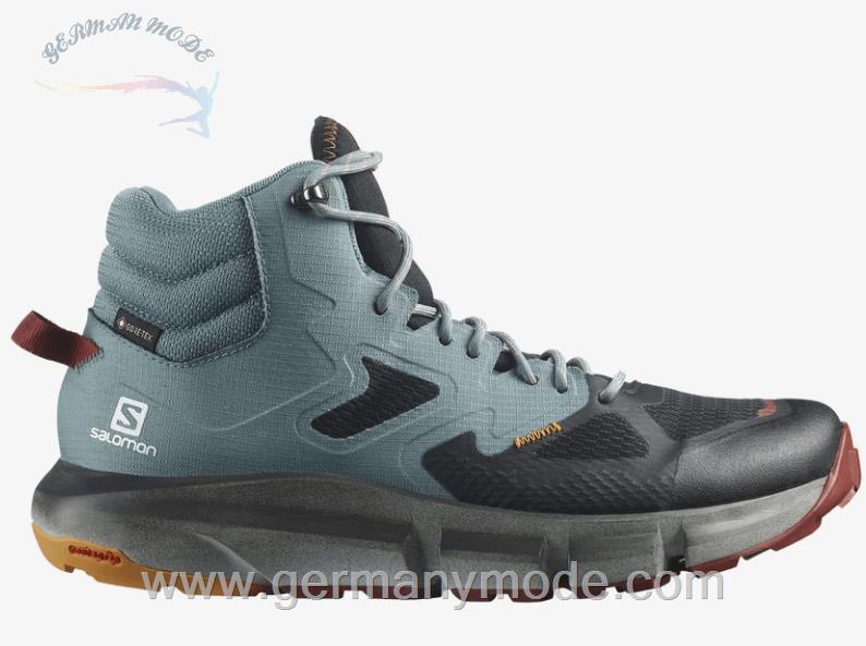کتانی پیاده روی مردانه سالامون فرانسه SALOMON PREDICT HIKE MID GORE-TEX Hikingschuhe Herren Black / Trooper / Blazing Orange