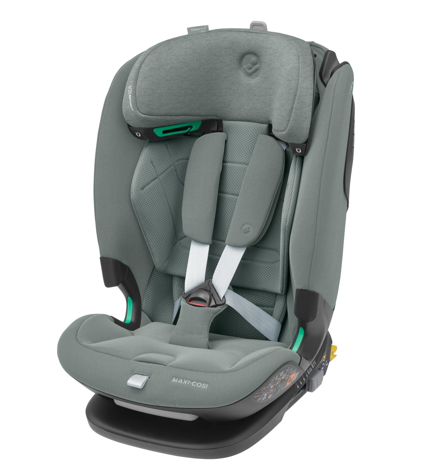 صندلی ماشین کودک مکسی کوزی آلمان Maxi-Cosi Titan Pro² i-Size، 76-150 سانتی متر، 15 ماه تا 12 سال، محافظ ضربه جانبی G-CELL، سیستم مهار آسان، ClimaFlow، بالشتک ایمنی AirProtect، 4 حالت خوابیده، خاکستری اصیل