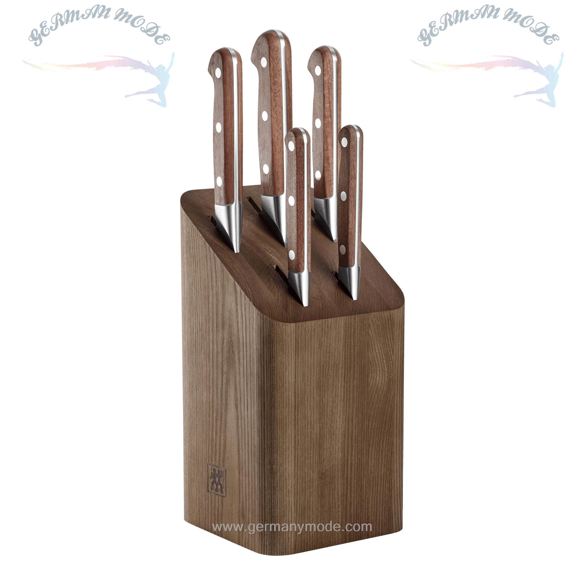 ست 6 پارچه چاقو آشپزخانه زولینگ آلمان zwilling special edition messerblockset 6-tlg braun