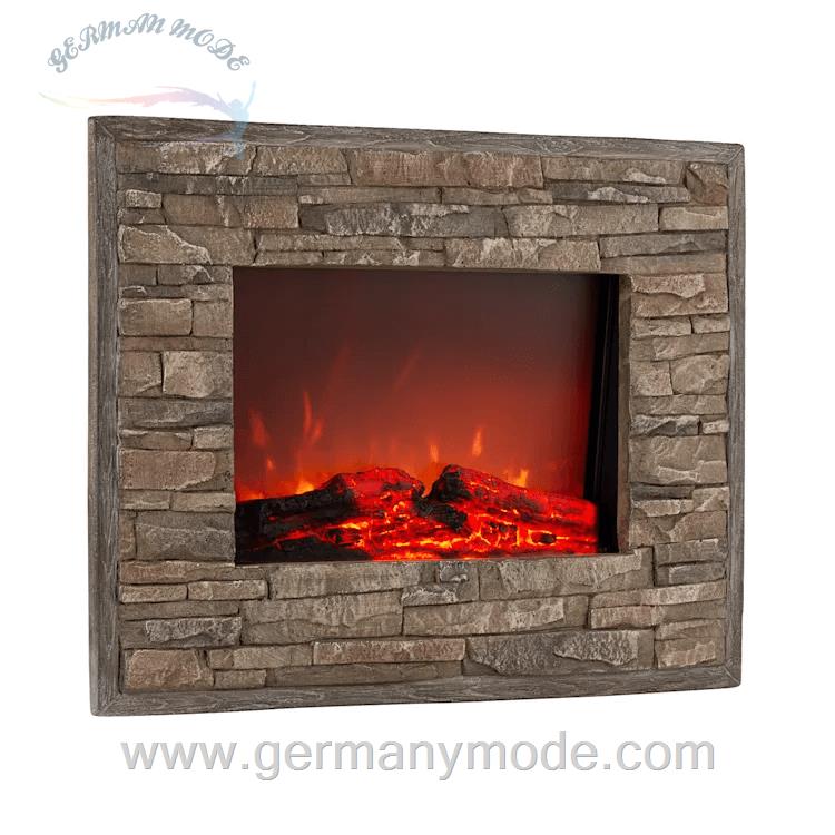 شومینه برقی توکار کنترل از راه دور کلارشتاین آلمان Klarstein Alpbach Elektrischer Kamin Grau 1800 watt
