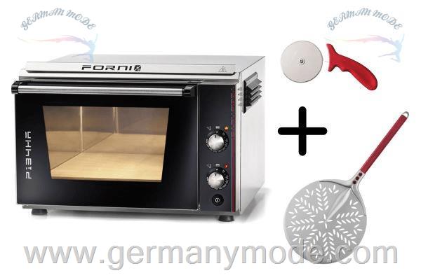 فر پیتزا برقی افه یونو ایتالیا EFFEUNO P134HA 509 Elektro Pizzaofen, inkl. Biscotto-Pizzastein + Cerutti Pizzaheber Schneider