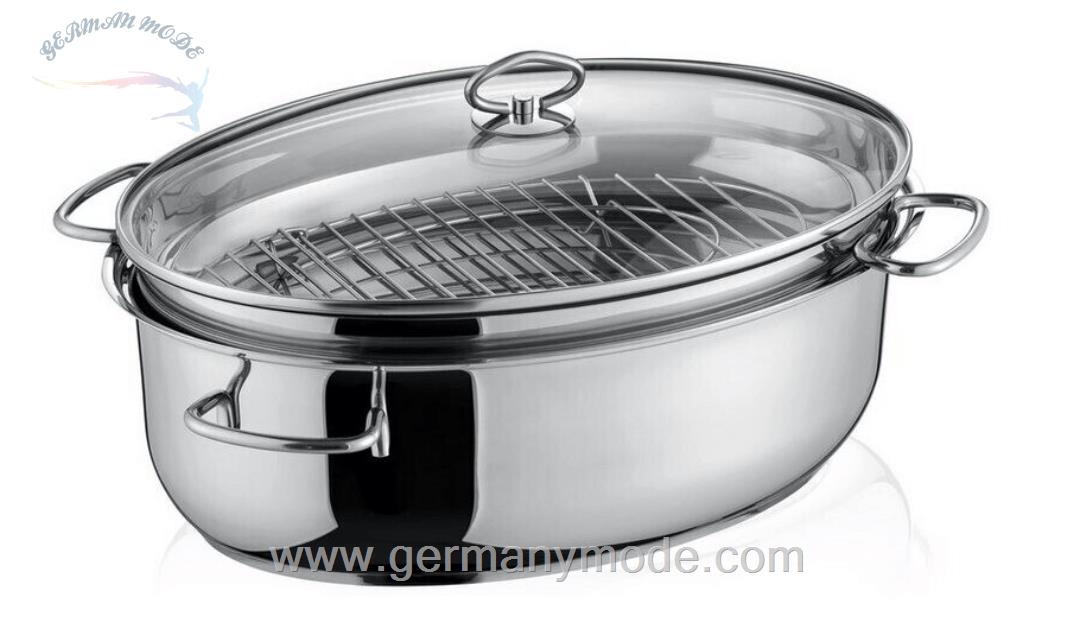 تابه 8.5 لیتری درب دار برندس آلمان Berndes 3in1 Edelstahlbräter 38x 25.5 cm