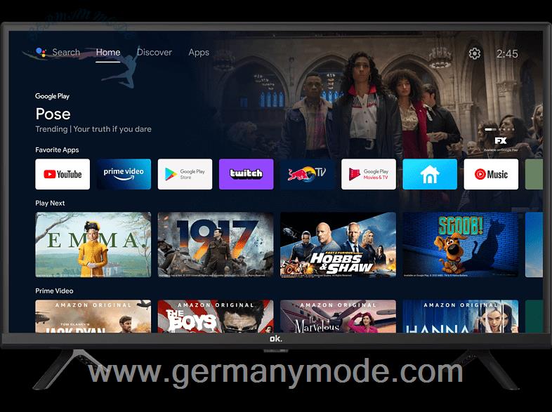 تلویزیون 32 اینچ ال ای دی هوشمند اوکی آلمان OK- ODL 32950 HC-TAB Android-TV -Flat- 32 Zoll / 80 cm