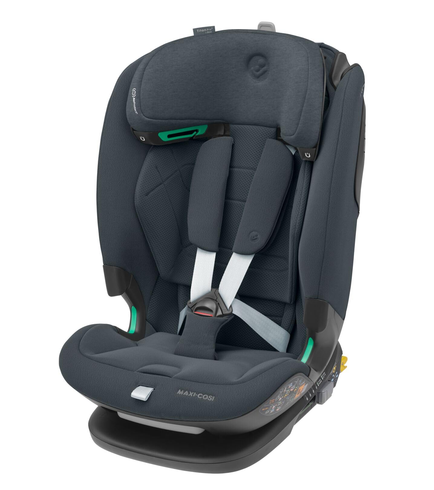 صندلی ماشین کودک مکسی کوزی آلمان Maxi-Cosi Titan Pro² i-Size، 76-150 سانتی متر، 15 ماه تا 12 سال، محافظ ضربه جانبی G-CELL، ClimaFlow، 4 حالت خوابیده، گرافیت معتبر