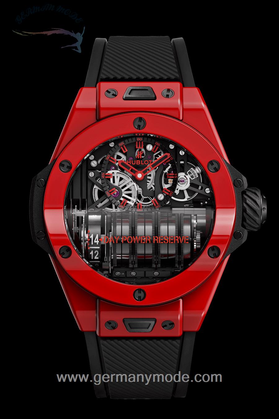 ساعت مچی مردانه هابلوت سوئیس HUBLOT MP-11 POWER RED MAGIC 45MM