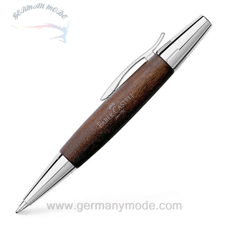 خودکار مشکی فابرکاستل آلمان FABER CASTELL e motion Holz Drehkugelschreiber B dunkelbraun