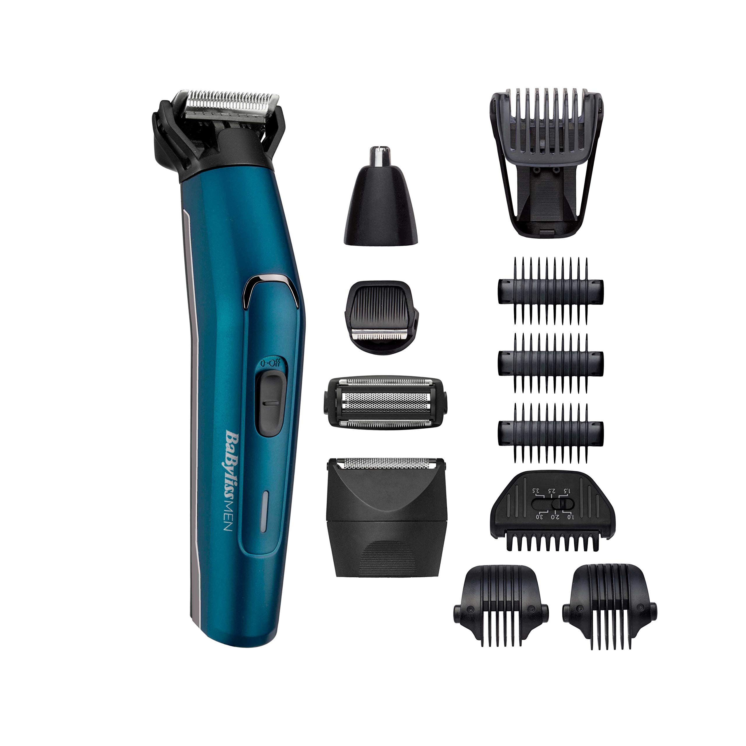 ماشین اصلاح سر و بدن بابیلیس فرانسه - BaByliss MT890E ژاپنی استیل 12-1 مولتی ترایمر MT890E با 12 اتصال برای صورت و بدن، ضد آب، تک شارژ کوتاه