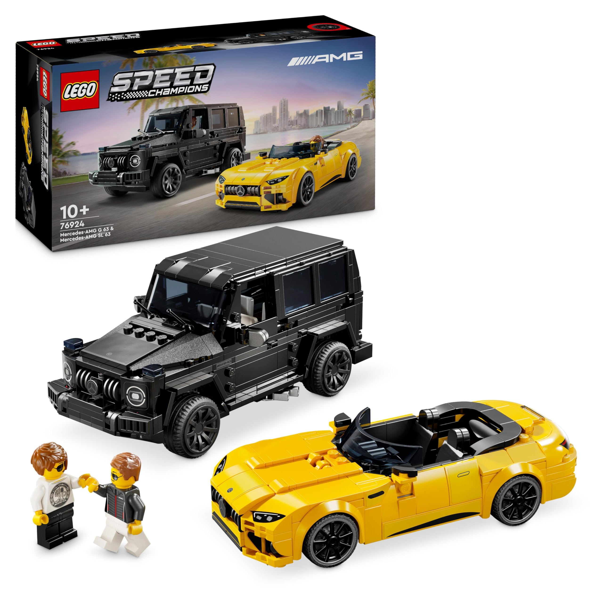 خرید از آمازون - LEGO Speed Champions Mercedes-AMG G 63 & Mercedes-AMG SL 63 ست ساختمان با 2 ماشین اسباب بازی و 2 مینی فیگور راننده هدیه پسرانه و دخترانه 76924