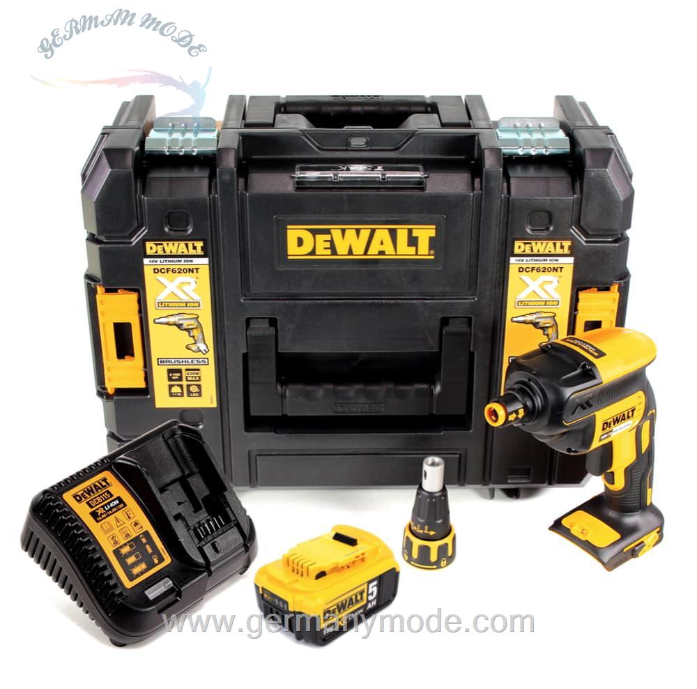 پیچ گوشتی شارژی دیوالت آمریکا DeWalt DCF620 P1 Akku Trockenbauschrauber 18V 30Nm Brushless+Akku 5Ah+Ladegerät + TSTAK