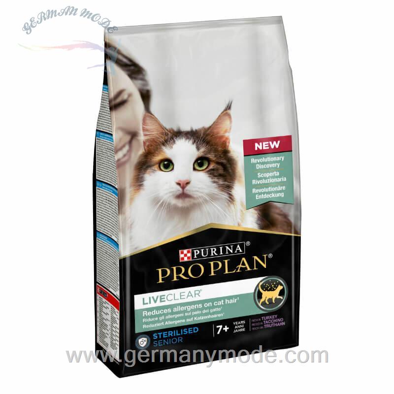 غذا خشک گربه پروپلن آلمان ProPlan LIVECLEAR STERILISED SENIOR 7- Katzentrockenfutter Truthahn 1-4kg