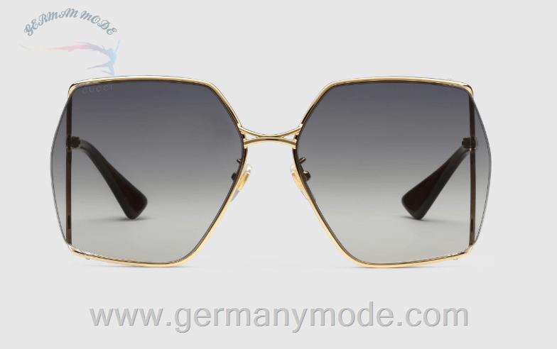عینک آفتابی زنانه گوچی ایتالیا GUCCI Sonnenbrille mit ovalem Rahmen ‎642994 I3330 8012