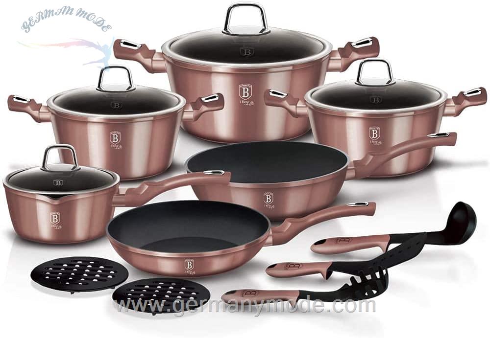 سرویس قابلمه 15 پارچه آی رز برلینگر هاوس مجارستان BerlingerHaus Kochgeschirr-Set 15-teilig I-Rose/‎BH-6045