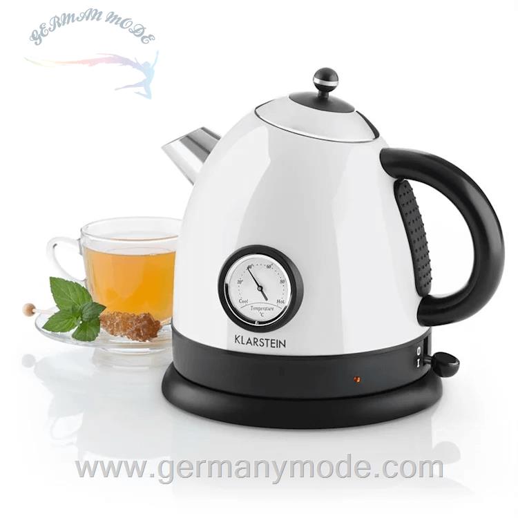 کتری برقی 1.5 لیتری کلارشتاین آلمان Klarstein Aquavita Wasserkocher 2200 watt 1,5 Ltr Weiß