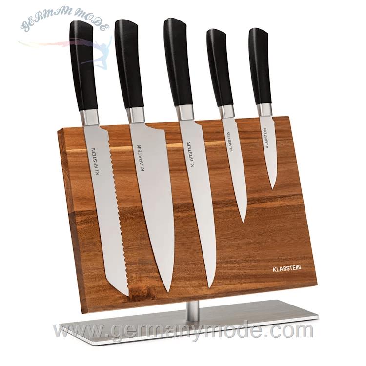 ست چاقو آشپزخانه 6 پارچه کلارشتاین آلمان Klarstein Kiru Messer-Set mit Block Messerblock Akazie