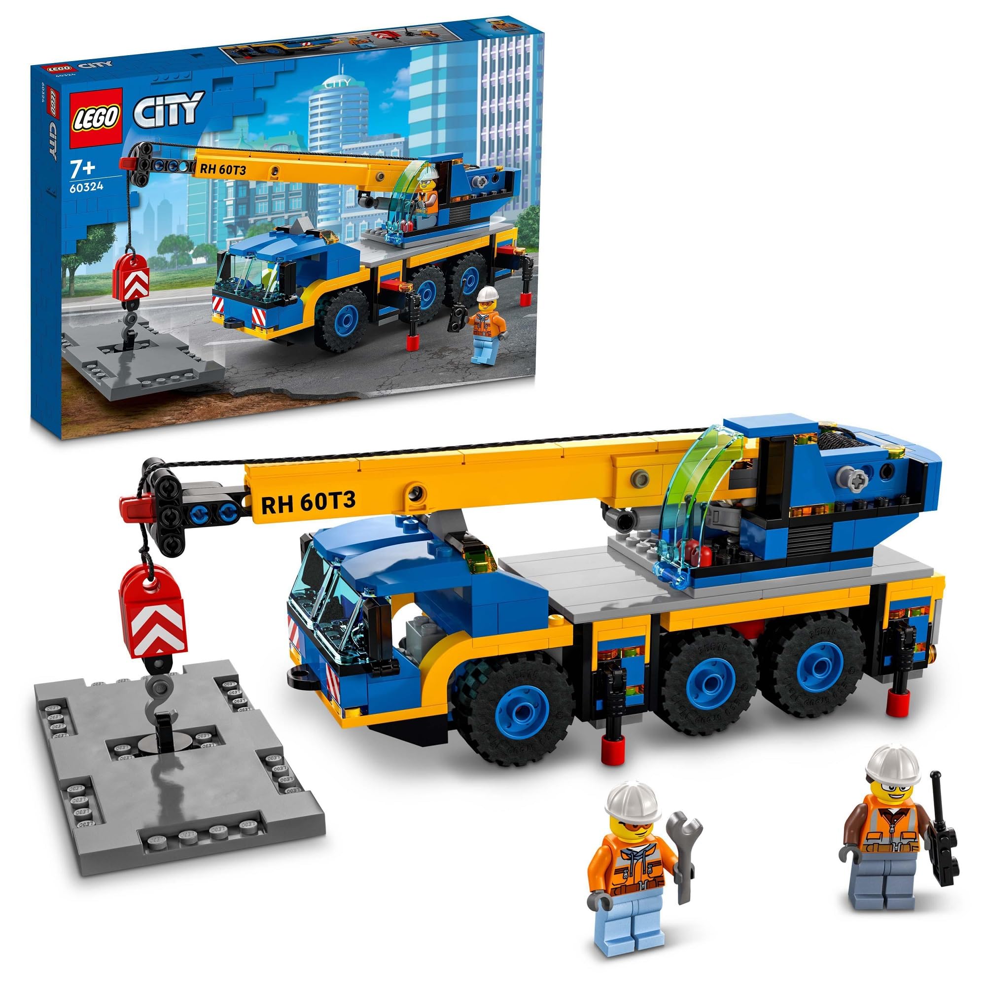 خرید از آمازون - جرثقیل آفرود LEGO 60324 سیتی، جرثقیل و اسباب بازی کامیون با قلاب، اسباب بازی وسیله نقلیه قابل ساخت برای پسران و دختران 7 سال به بالا، هدیه برای کودکان و طرفداران وسایل نقلیه ساختمانی تک
