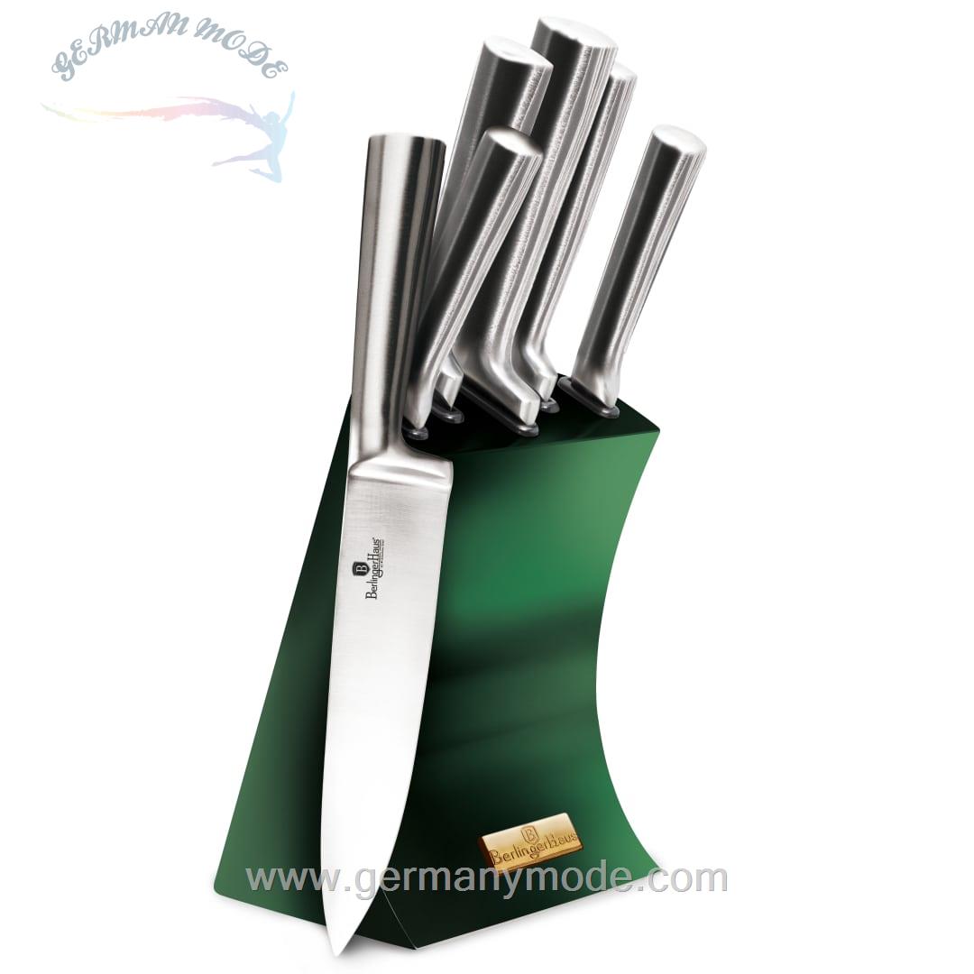 ست چاقو آشپزخانه 6 پارچه برلینگر هاوس مجارستان BERLINGER HAUS KNIFE SET WITH STAND BH/2448 EMERALD COLLECTION