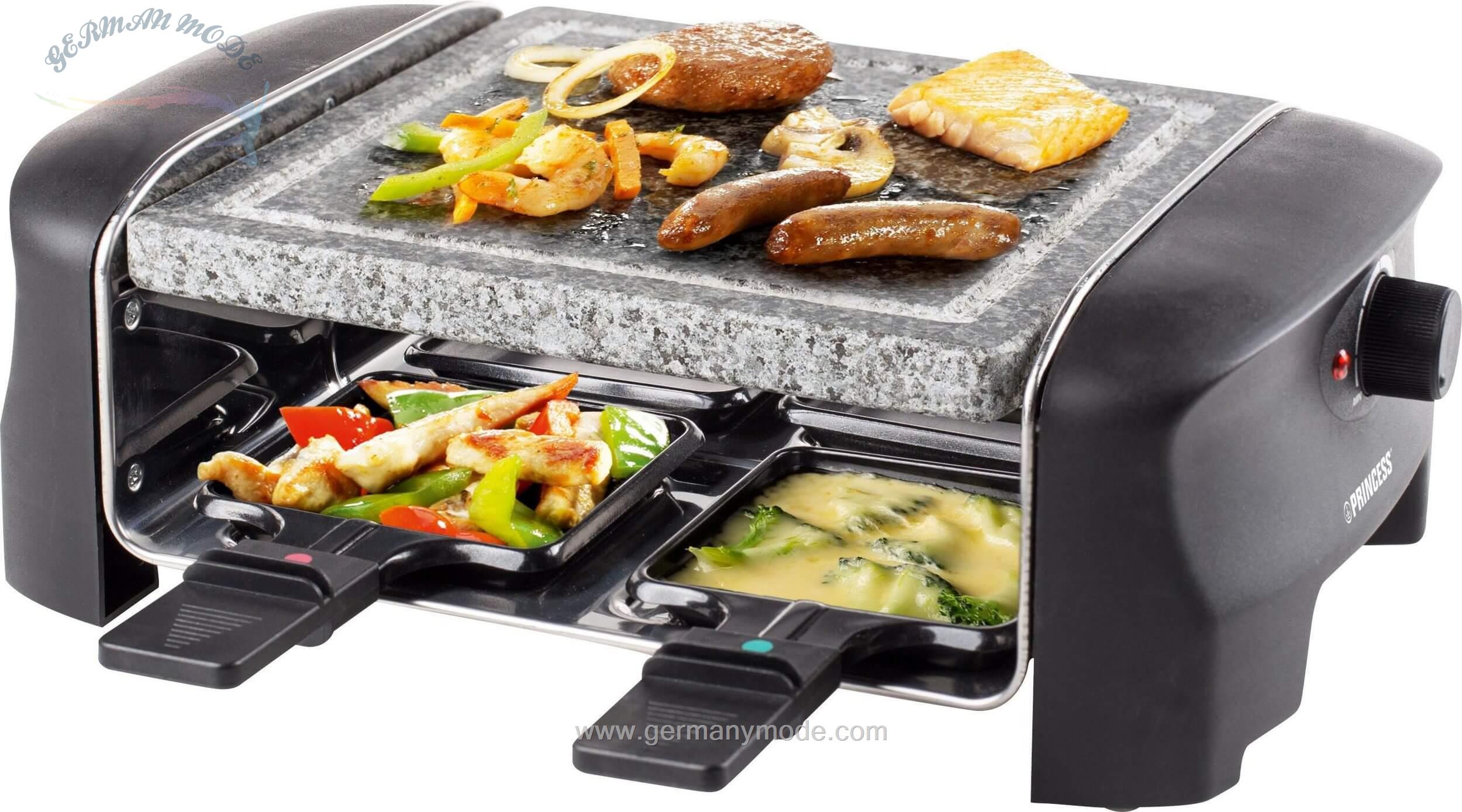 گریل باربیکیو پرینسس هلند PRINCESS Raclette 4Personen-Stein-Grill -Raclettepfännchen- 600 W