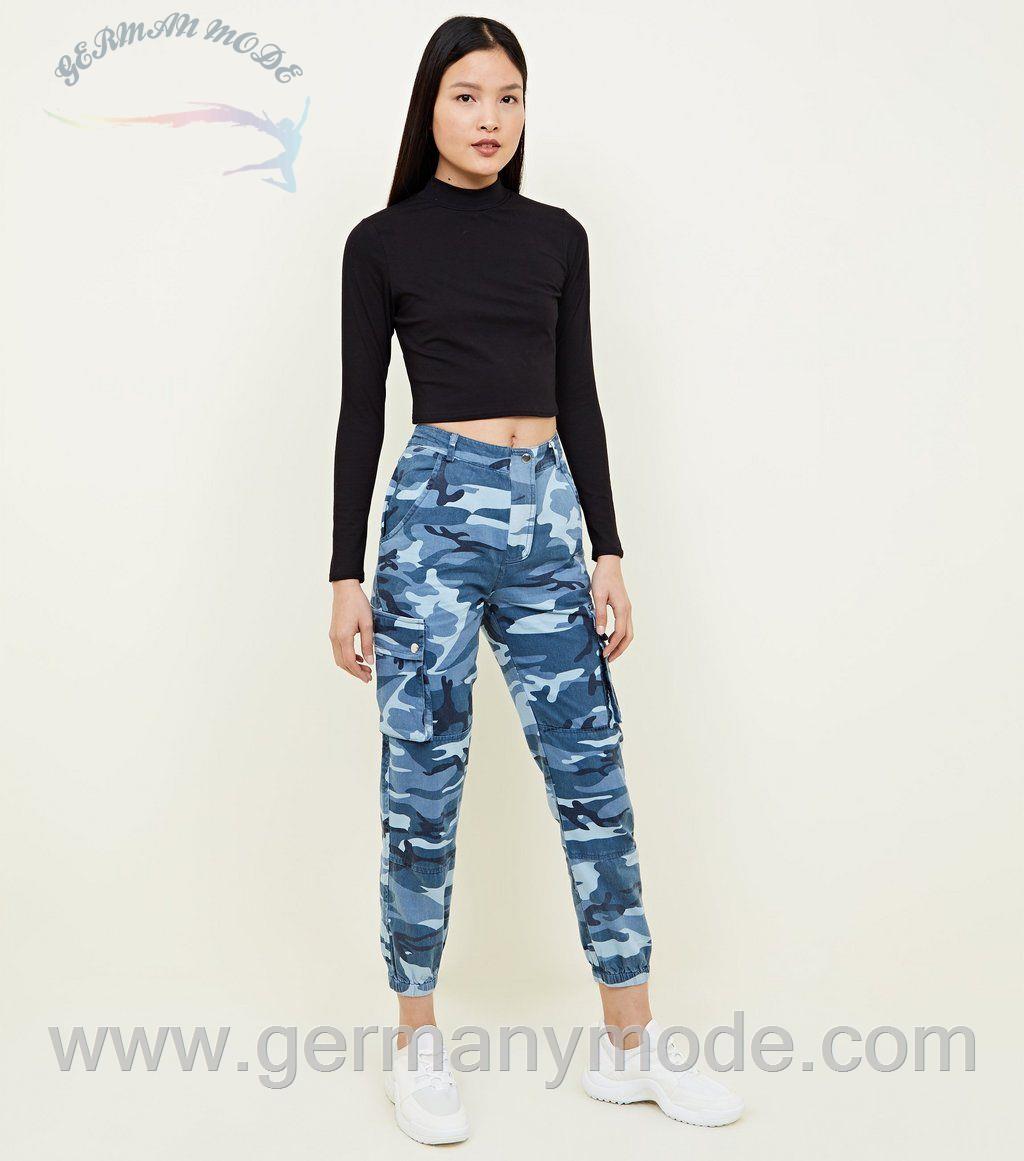 شلوار جین زنانه نیولوک (انگلستان) Rote Utility Jeans mit Cargotaschen
