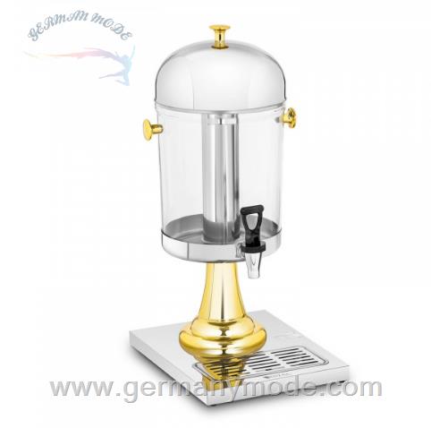کلمن شیشه ای شیردار پایه فلزی رویال کترینگ آلمان Royal Catering Saftspender - 8 L - Kühlsystem RCSD-1G