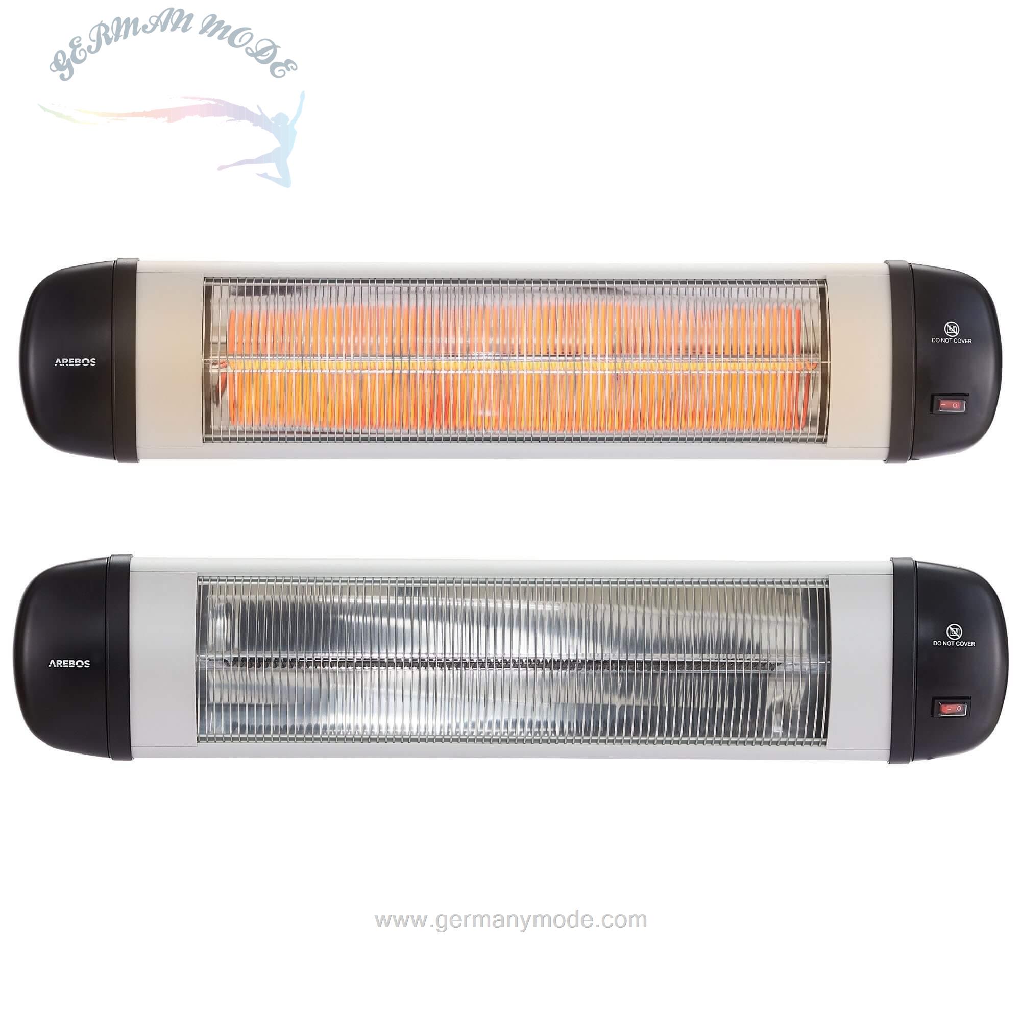 بخاری برقی مادون قرمز دیواری آربوس Arebos Heizstrahler Infrarot 2500 W- IP34 Schutzart- Wandmontage