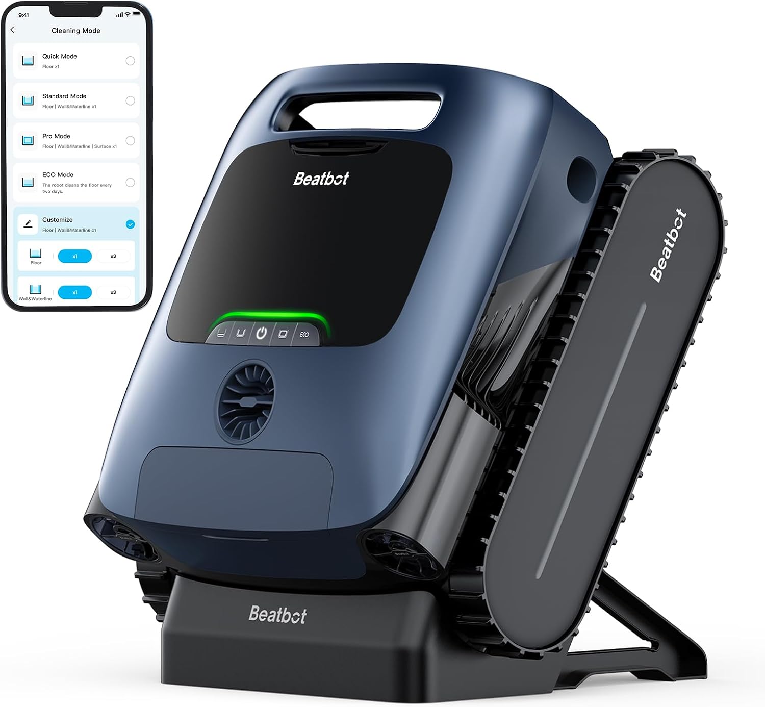 جارو رباتیک استخری بیت بات Beatbot AquaSense Pro بی‌سیم برای استخر، شفاف‌کننده آب، تمیزکننده سطح آب، عملکرد پارکینگ، تا 305 متر مربع