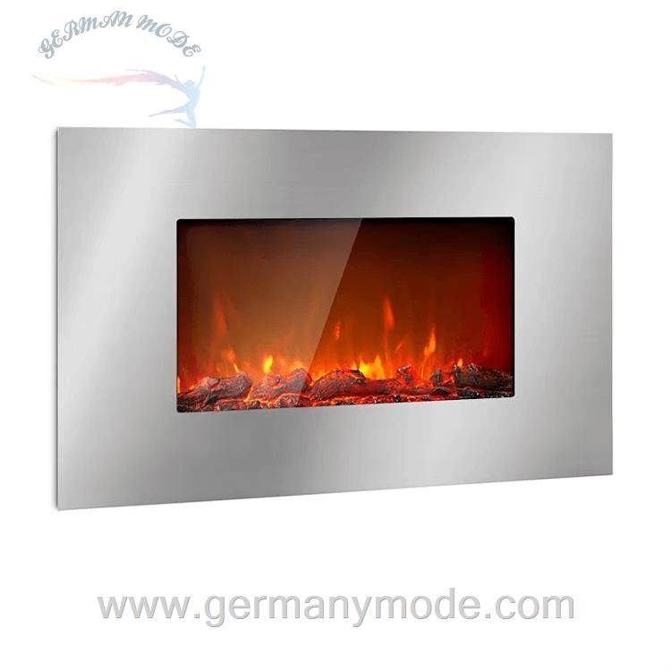 شومینه برقی توکار کنترل از راه دور کلارشتاین آلمان Klarstein Lausanne Luxe Elektrischer Kamin Silber