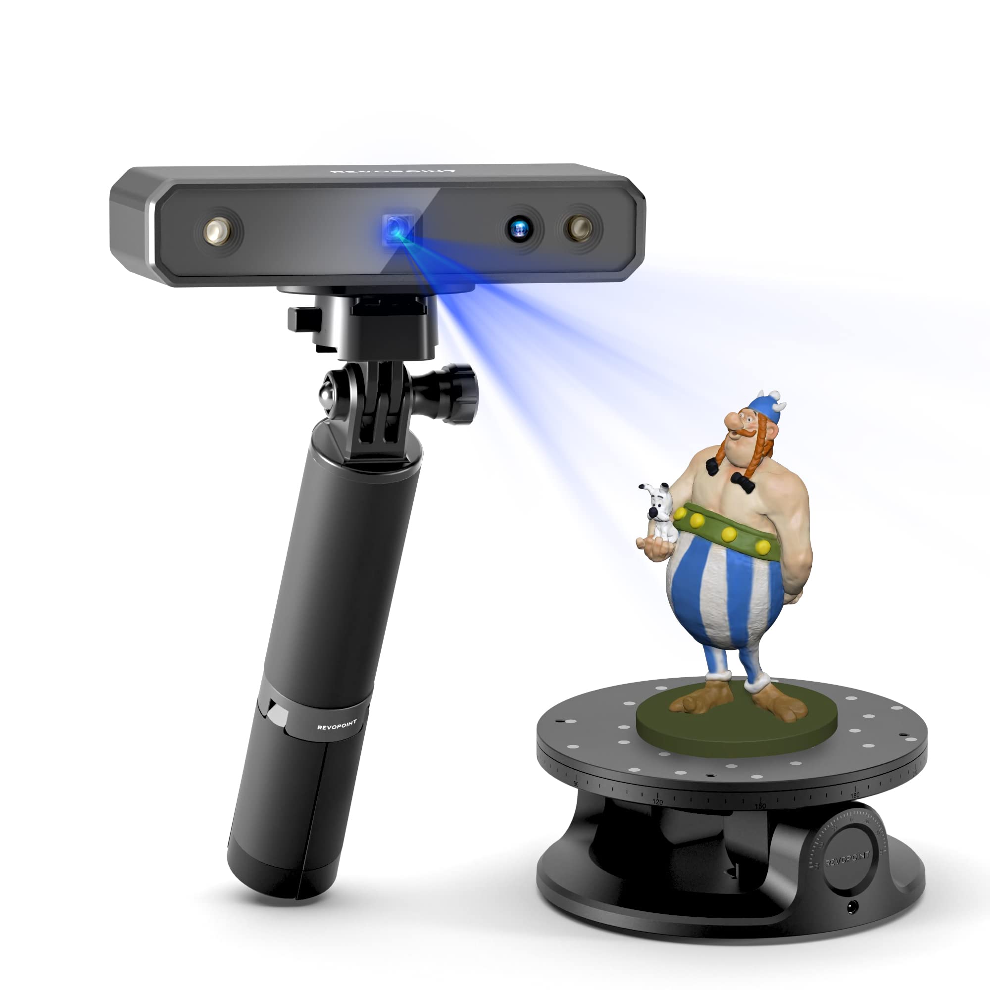 خرید از آمازون - اسکنر سه بعدی قابل حمل Revopoint Mini Dual Axis Flat Accuracy 0.02mm Blue Light Professional 3D اسکنر برای چاپگر سه بعدی جواهرات دندانپزشکی اقلام کوچک ترکیبی-جدید