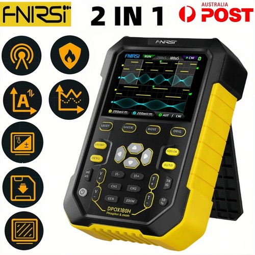 خرید از ایبی - ژنراتور دستی اسیلوسکوپ دیجیتال FNIRSI DPOX180H 2IN1 دو کانال USB AU