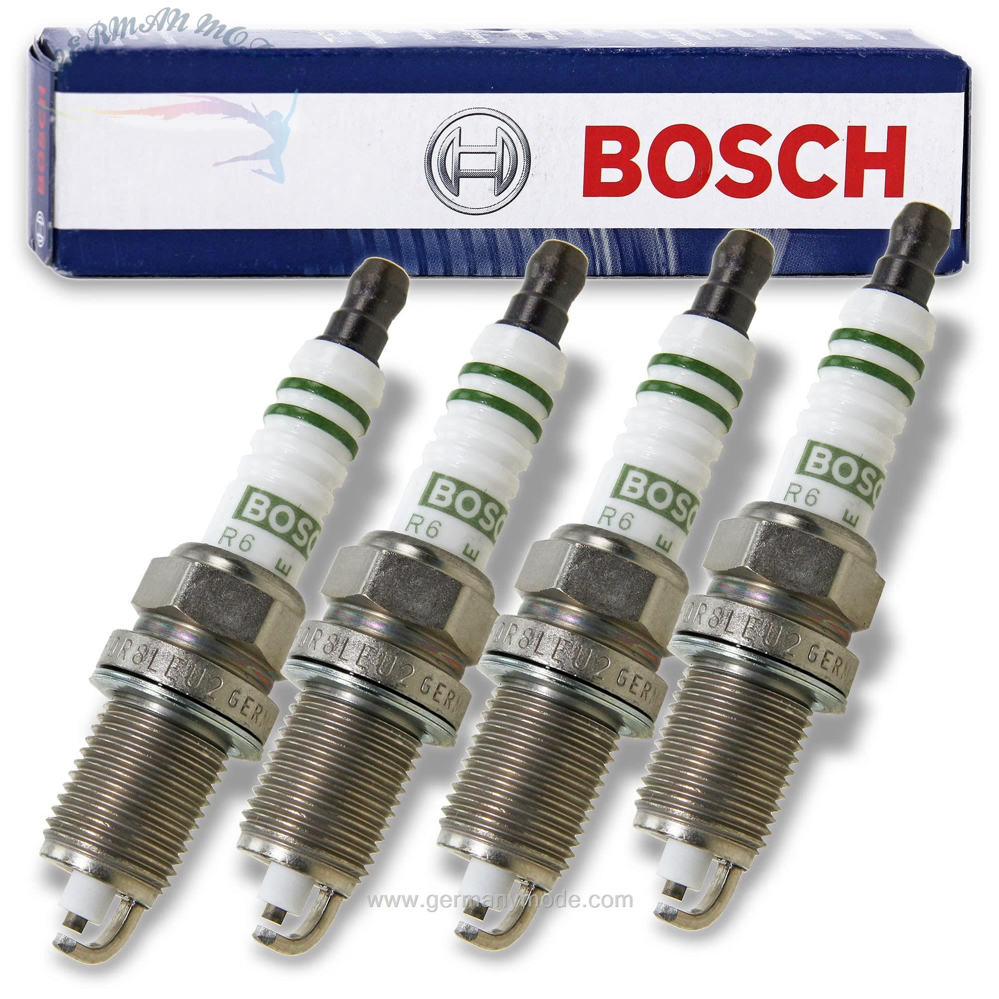 ست 4 عددی شمع جرقه‌زنی با عملکرد عالی Bosch Super-Zündkerze FQR8LEU2 بوش 4 x بوش سوپر شمع FQR8LEU2