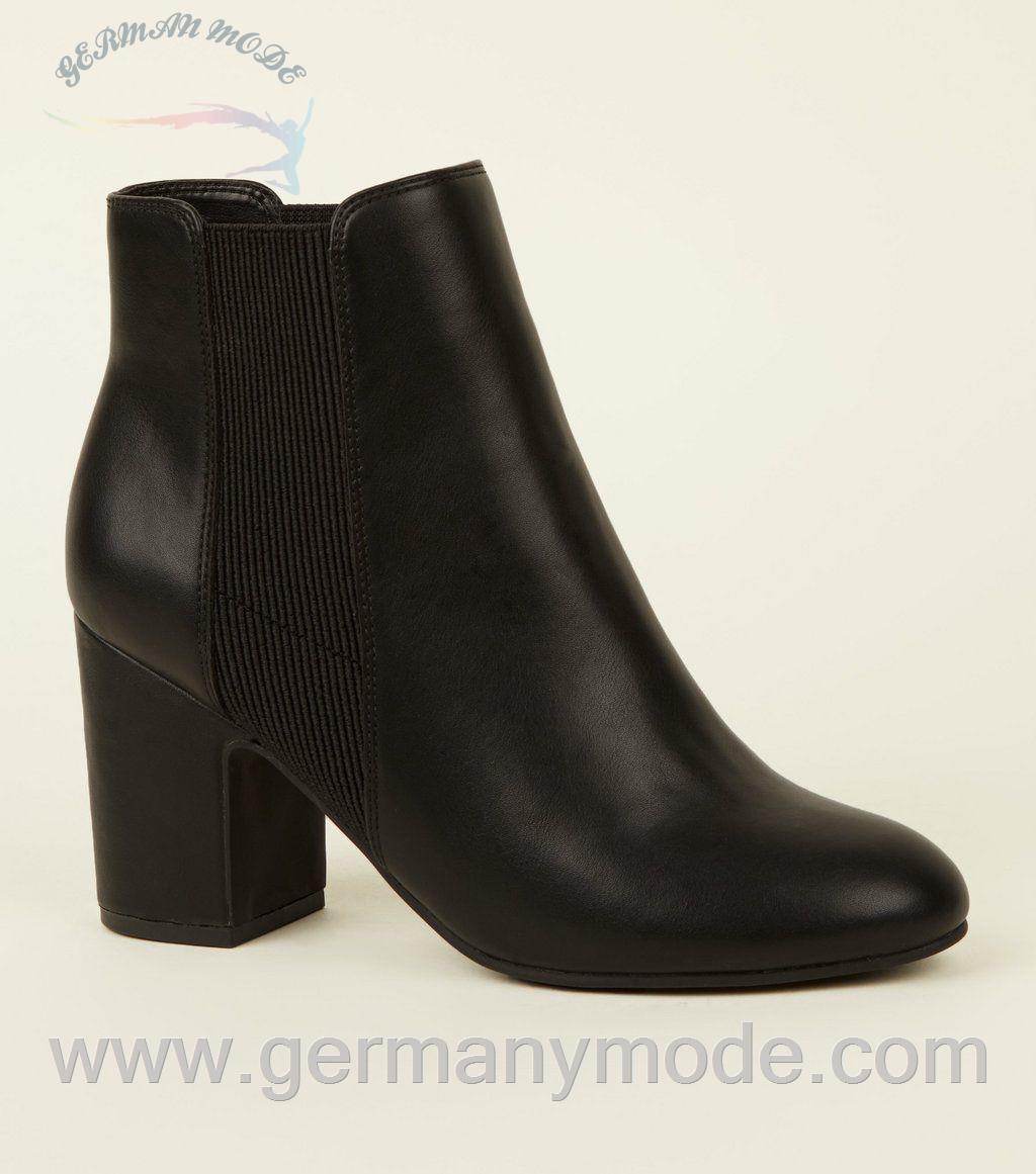 نیم بوت زنانه نیولوک (انگلستان) Red Leather Look Block Heel Chelsea Boots