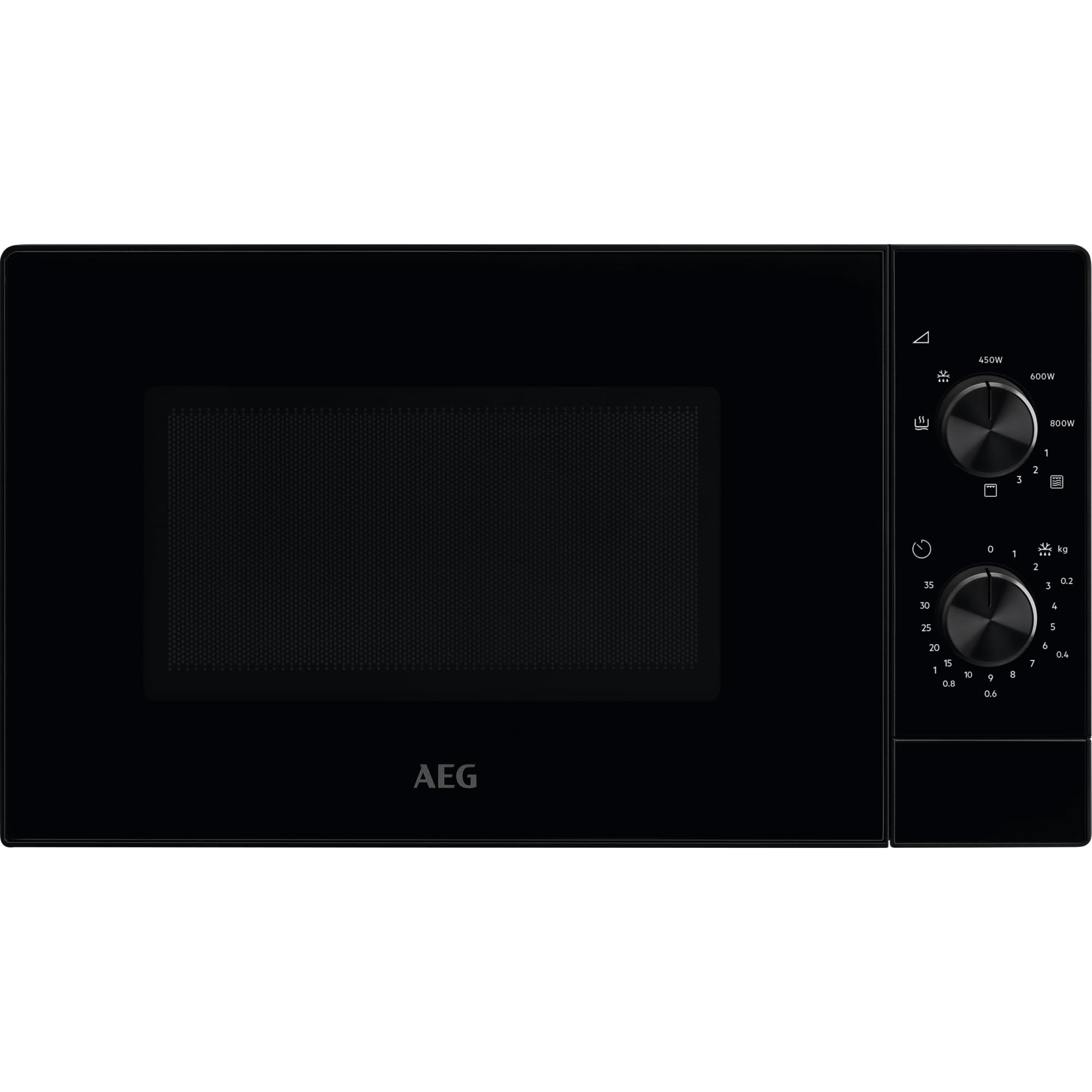 مایکروویو AEG با گریل MFB2111DB – ایستاده، ۲۱ لیتر، قدرت مایکروویو ۸۰۰ وات، گریل کوارتز ۱۰۰۰ وات، ۵ سطح قدرت، فضای داخلی استیل ضد زنگ، مشکی، صفحه گردان با قطر ۲۷ سانتی‌متر و حجم ۲۱ لیتر
