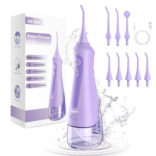 خرید از ایبی - SEJOY Oral Irrigator Wireless Water Flosser Teeth Cleaning Irrigator 5 حالت 8 نازل