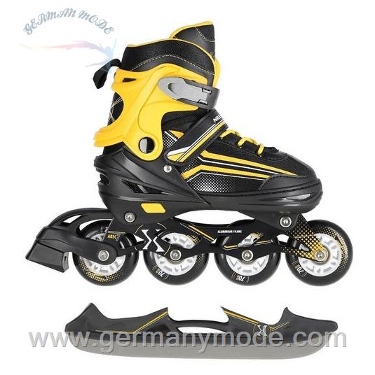 اسکیت کفشی بچه گانه روی یخ دو منظوره Nils Schlittschuhe 2in1 Nils Extreme Lucky Schwarz Orange Gr 29-33