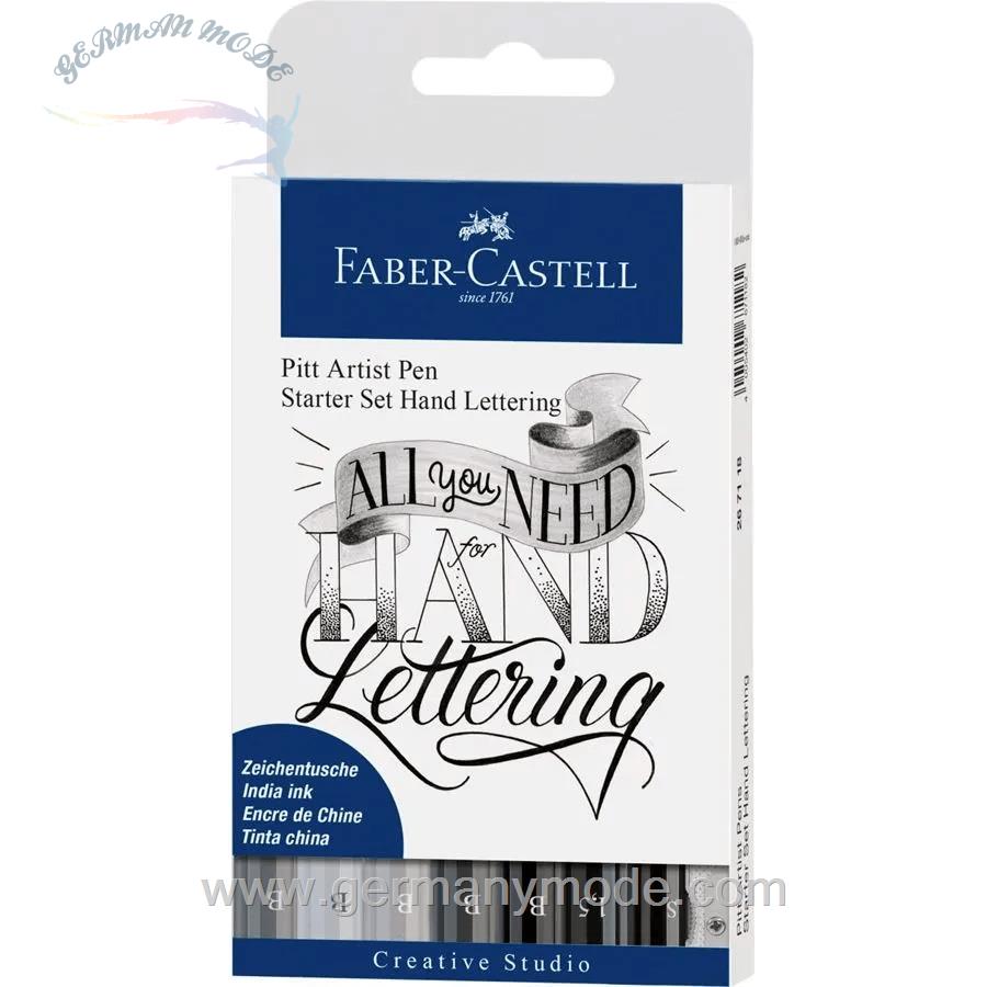 ماژیک حرفه ای 8 رنگ فابرکاستل آلمان FABER CASTELL Pitt Artist Pen Tuschestift 8er Etui Lettering Starter Set