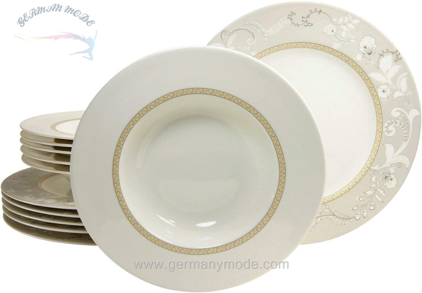 سرویس غذاخوری چینی 12 پارچه 6 نفره کراتیبل CreaTable Palacio Tafelservice 12 tlg.