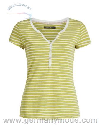 بلوز راحتی آستین کوتاه زنانه اسنزا هلند ESSENZA Jimmies Stripe Gelb Top Kurzarm