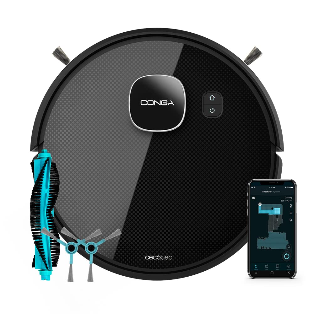 جارو رباتیک سکوتک اسپانیا تیتانیومی Cecotec Conga Eternal MAX، قدرت ۳۰۰۰ پاسکال، ۱۱۰ دقیقه کارکرد خودکار، ۳ سطح قدرت و شستشو