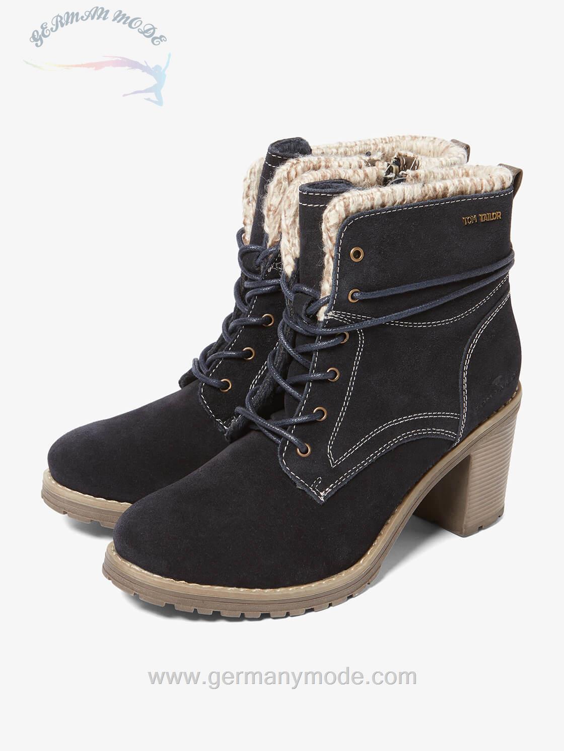 نیم بوت زنانه تام تیلور (آلمان) SCHNÜRSTIEFELETTE MIT BLOCKABSATZ