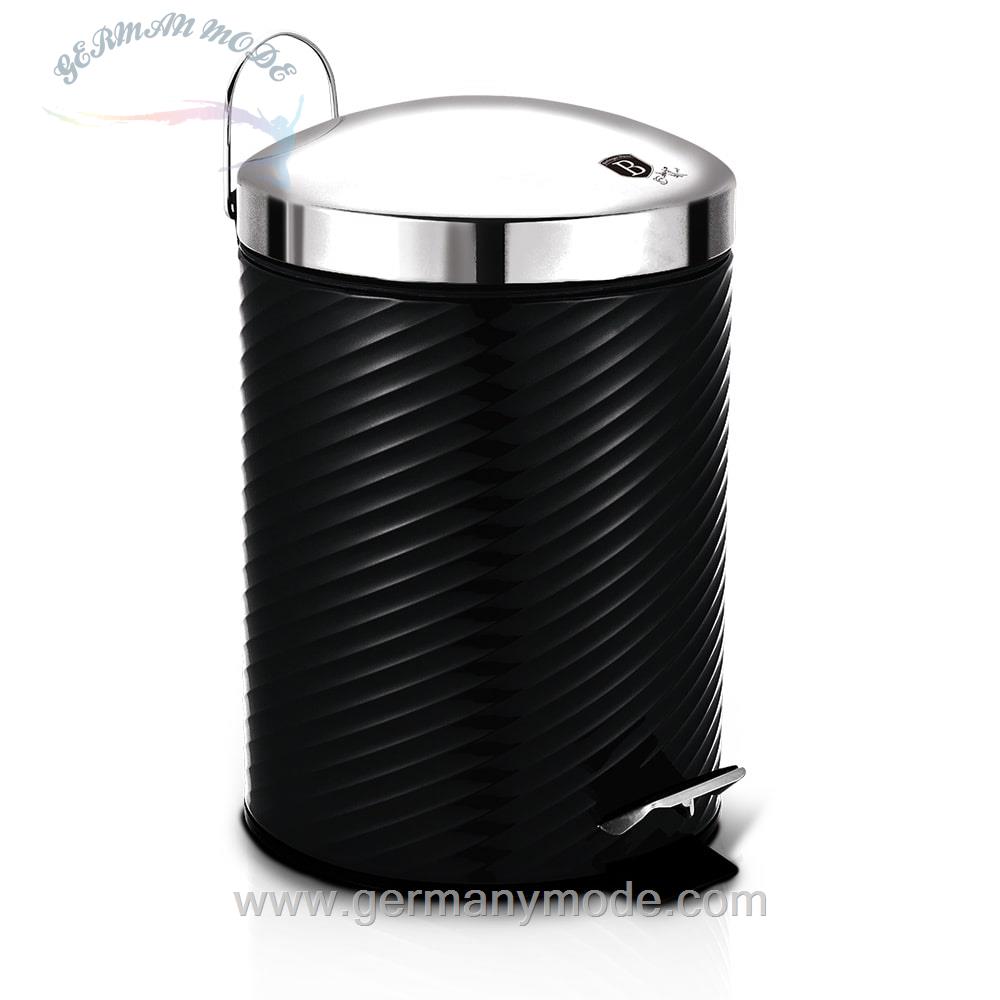 سطل زباله پدالی 5 لیتری برلینگر هاوس مجارستان BERLINGER HAUS PEDAL BIN 5L BH/6443 BLACK SILVER COLLECTION